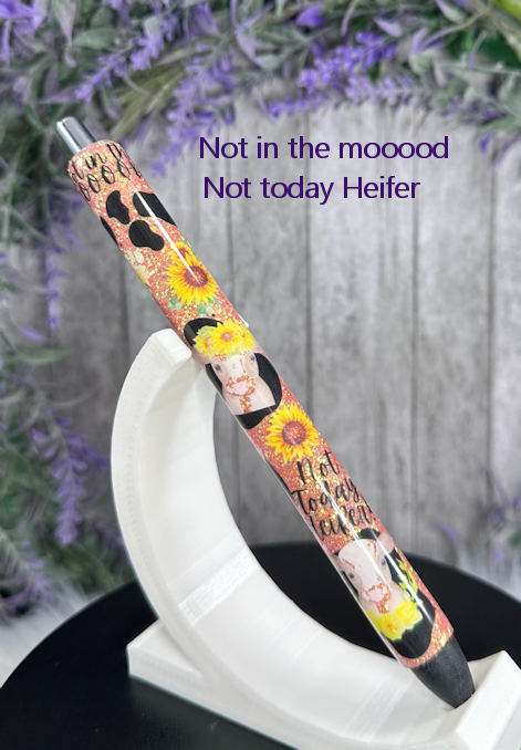 Handmade Sassy Heifer Cow glitter pen with free refill