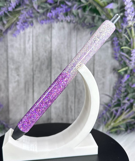 Handmade Lavender and Purple  Ombre glitter pen with free refill