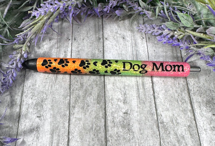 Custom Order Handmade Pet paws Rainbow glitter pen with free refill