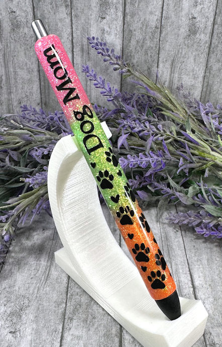 Custom Order Handmade Pet paws Rainbow glitter pen with free refill