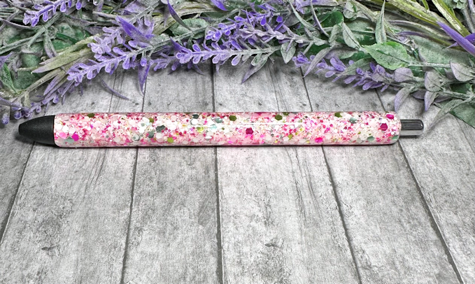 Handmade Pink Silver Green Party Mix glitter pen with free refill