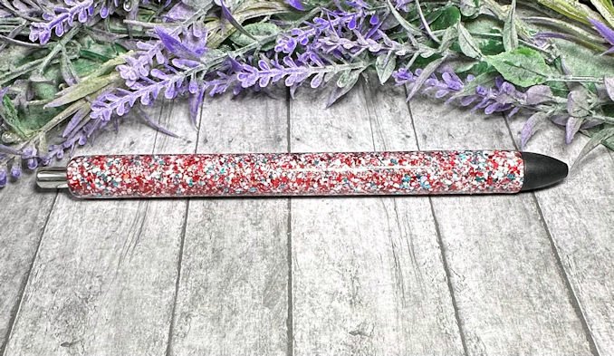 Handmade Red White and Blue glitter pen with free refill