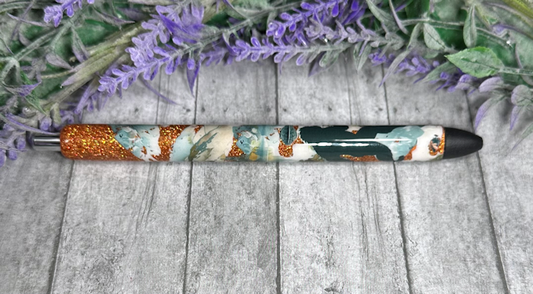 Handmade Bigfoot Sasquatch Scene on copper glitter pen with free refill