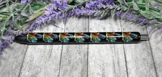 Handmade Bigfoot Head Shots on black glitter pen with free refill