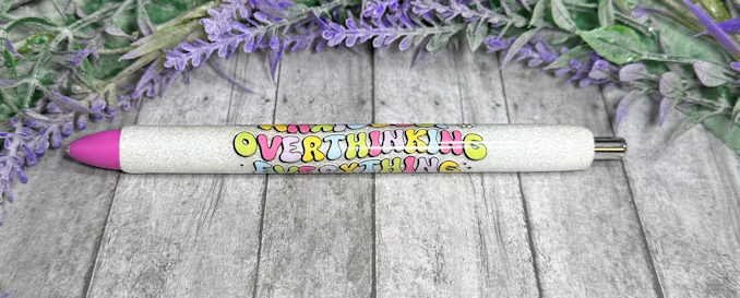 Handmade Anxiety quote glitter pen with free refill