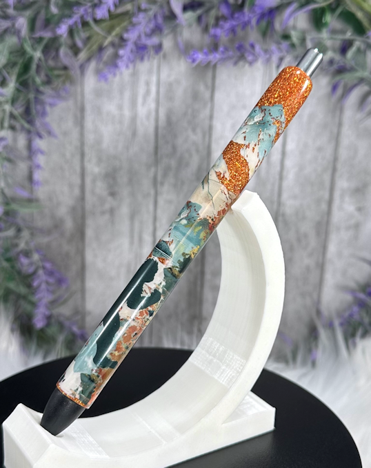 Handmade Bigfoot Sasquatch Scene on copper glitter pen with free refill