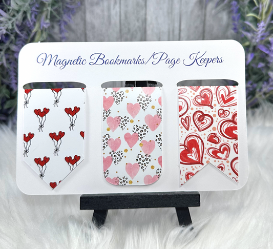 Hearts Valentine Magnetic Page Keeper Set