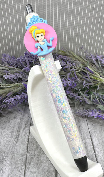 Handmade Cinderella Princess glitter pen with free refill