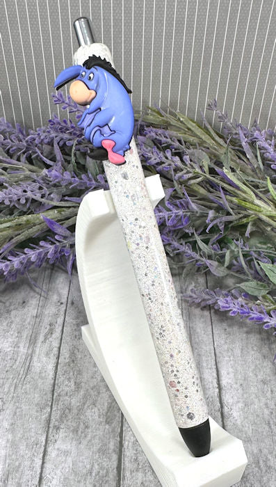 Handmade Eeyore glitter pen with free refill