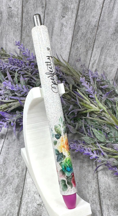 Handmade Perfectly Imperfect Flowers glitter pen with free refill 2