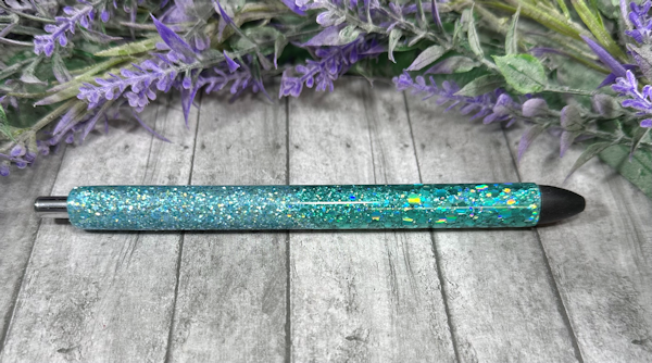 Handmade Aquas glitter pen with free refill