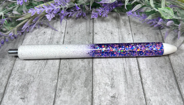 Handmade Purple Holographic Ombre glitter pen with free refill
