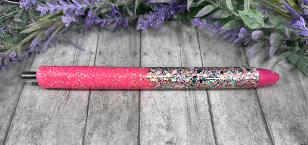 Handmade Pink and Rose Gold Party Mix  glitter pen with free refill