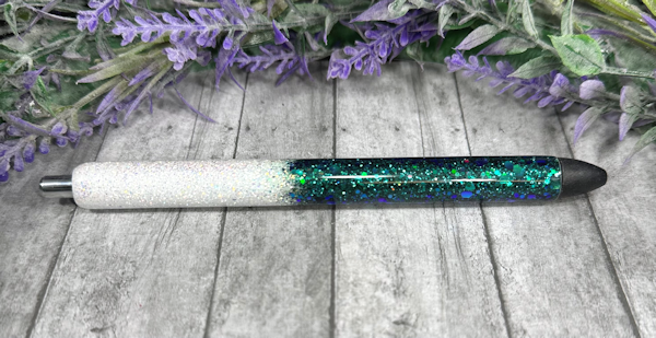 Handmade Green and Purple Color Shift glitter pen with free refill