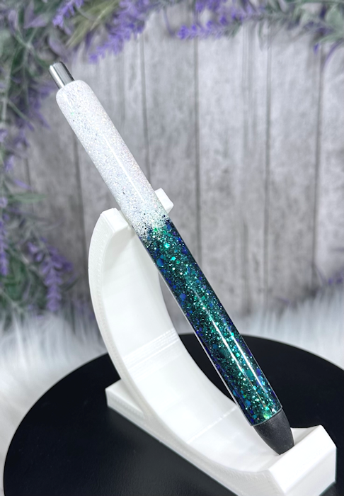Handmade Green and Purple Color Shift glitter pen with free refill