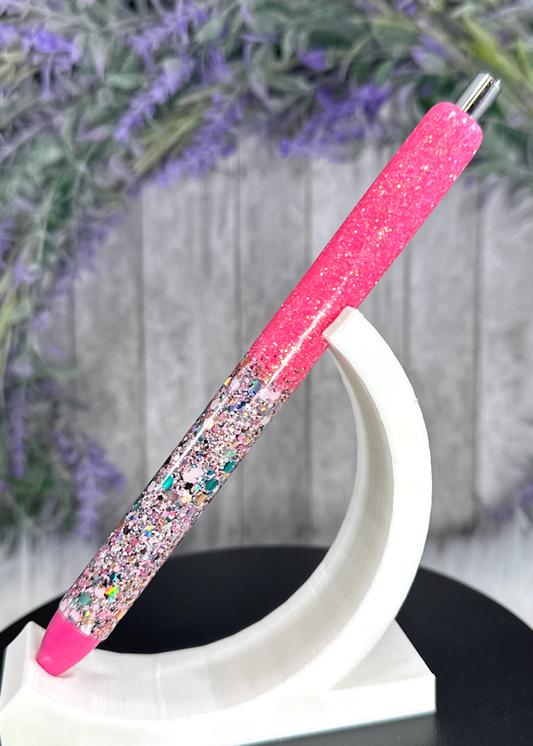 Handmade Pink and Rose Gold Party Mix  glitter pen with free refill