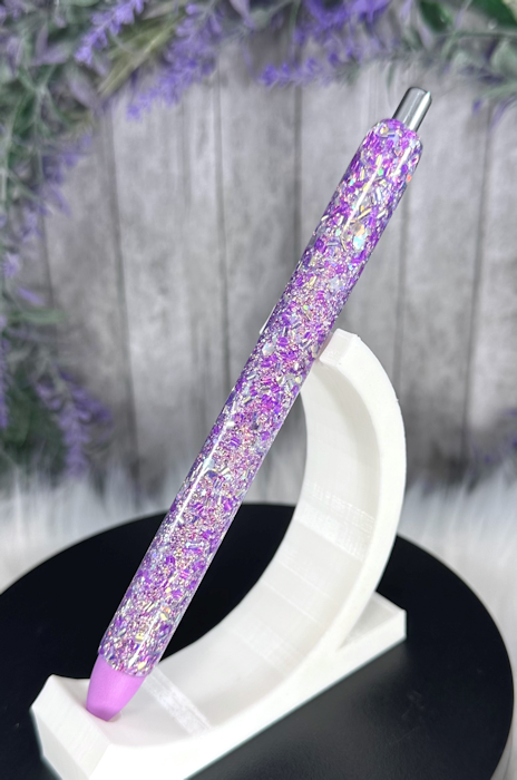 Handmade Magenta and Gold Mix  glitter pen with free refill