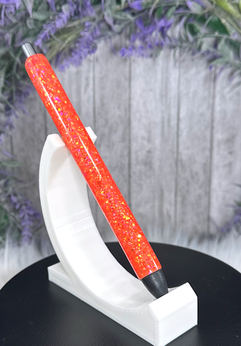 Handmade Orange glitter pen with free refill