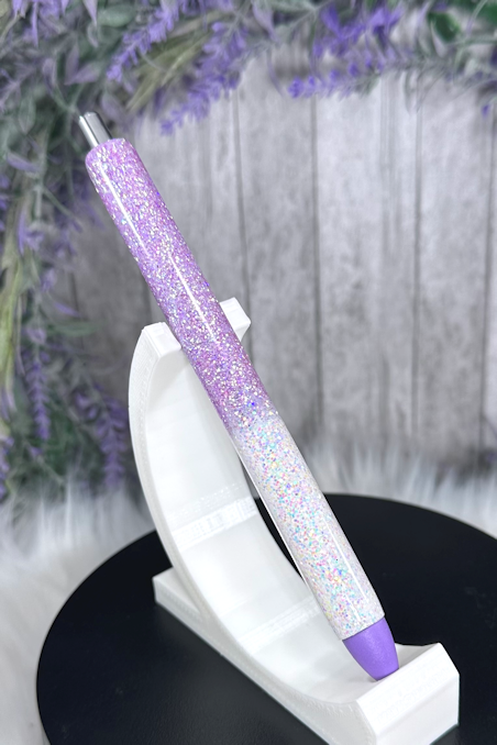 Handmade Orchid ombre glitter pen with free refill