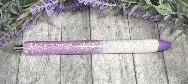 Handmade Orchid ombre glitter pen with free refill