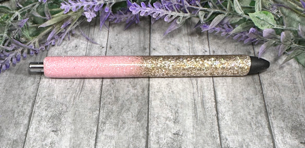 Handmade Light Pink and Gold ombre glitter pen with free refill