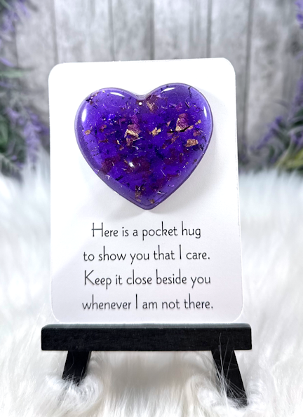 Handmade Pocket Hug Purple and Gold Foil Fleck