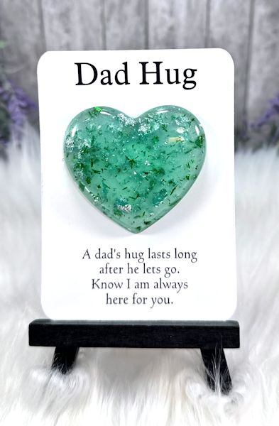 Handmade Pocket Hug Green and Silver Foil Fleck 2