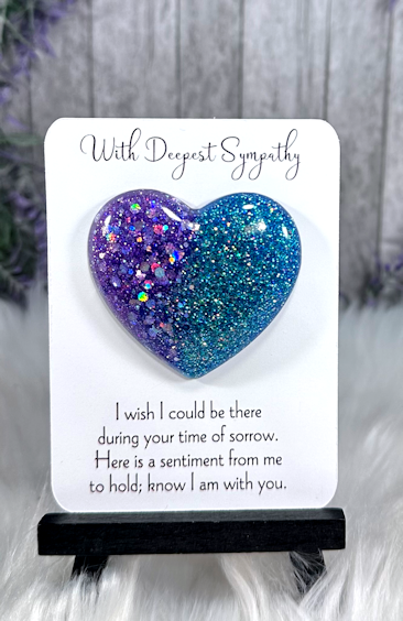 Handmade Pocket Hug Purple stars and Blue