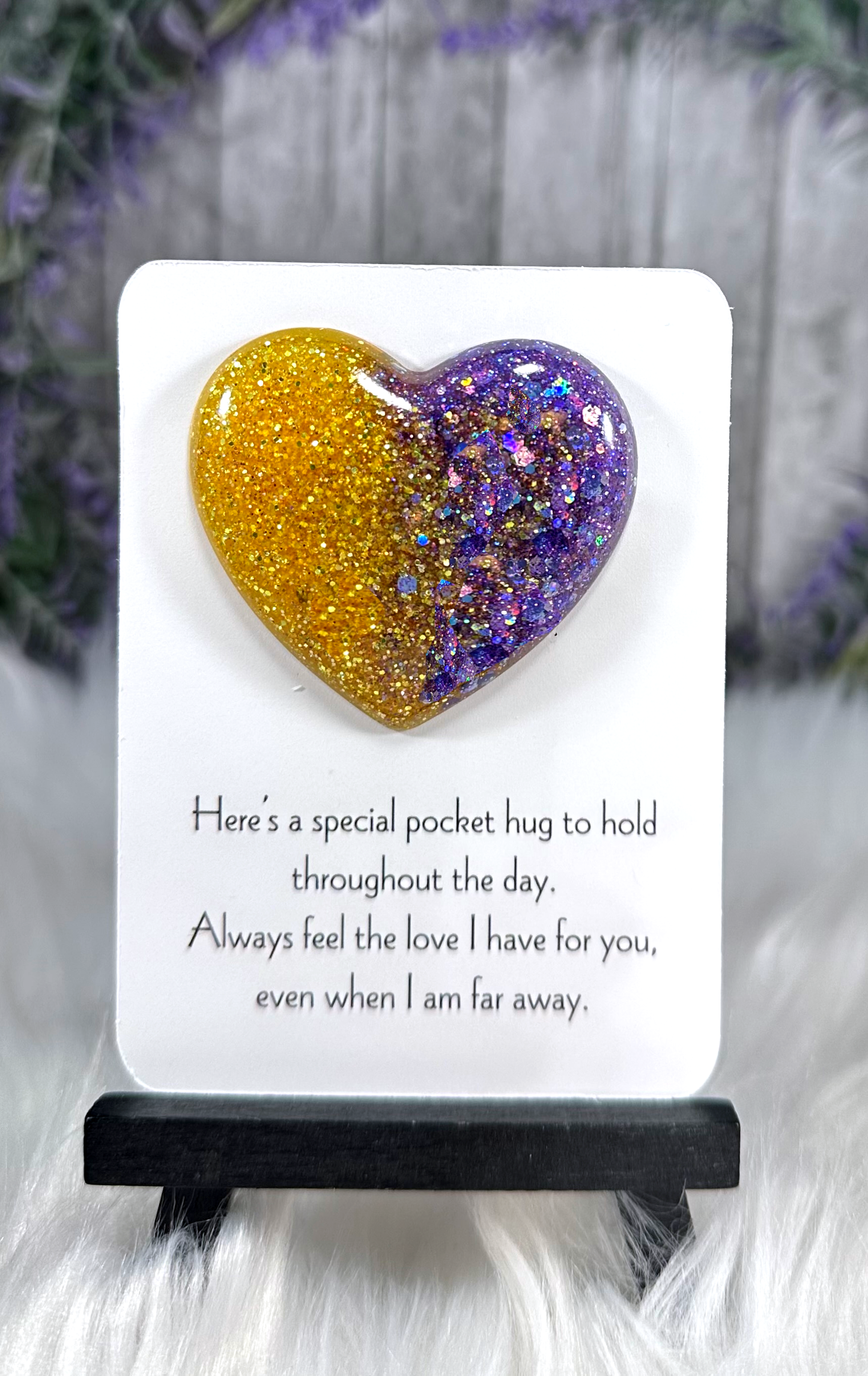 Handmade Pocket Hug Peach and Purple