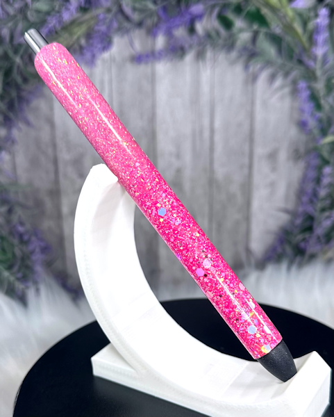 Handmade Pinks ombre glitter pen with free refill