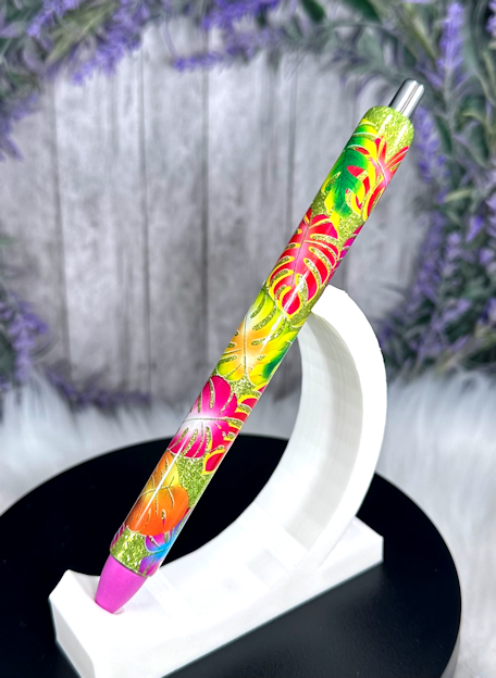 Handmade Beach Plants glitter pen with free refill