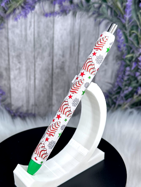 Handmade Christmas Tree Snacks glitter pen with free refill