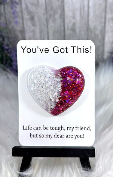 Handmade Pocket Hug Dark Pink and White