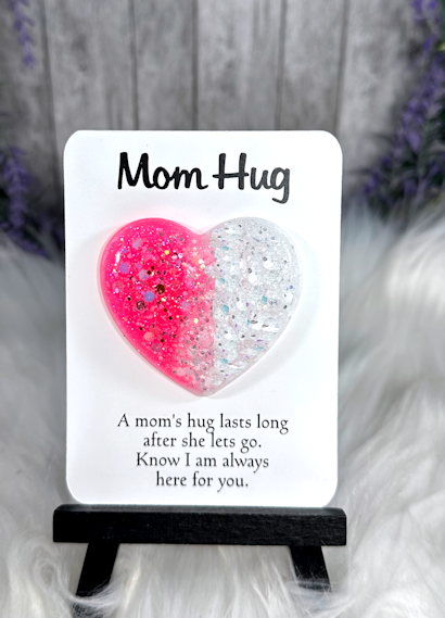 Handmade Pocket Hug Bright Pink and White