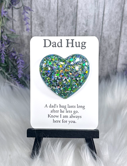 Handmade Pocket Hug Dark Aqua Holographic