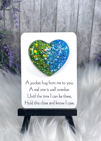 Handmade Pocket Hug Dark Green and Blue