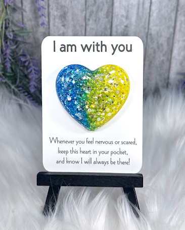 Handmade Pocket Hug Chunky Blue and Yellow