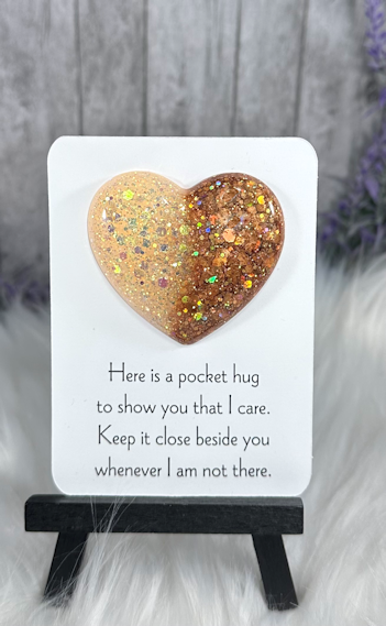 Handmade Pocket Hug Peach and Copper