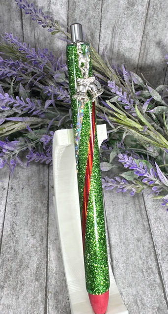 Handmade Christmas Bells dangle charm  glitter pen with free refill