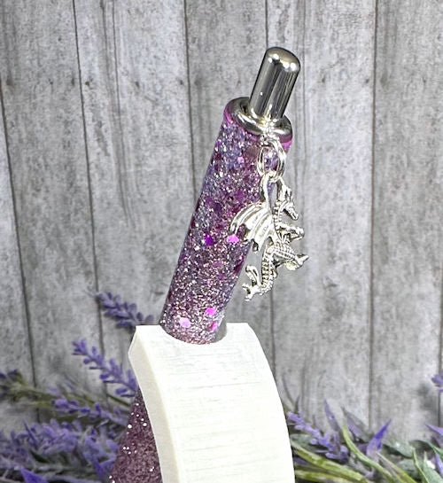 Handmade Dragon dangle charm glitter pen with free refill