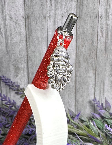 Handmade Christmas Santa dangle charm glitter pen with free refill