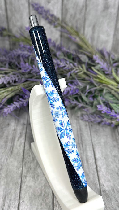 Handmade winter snowflakes glitter pen with free refill