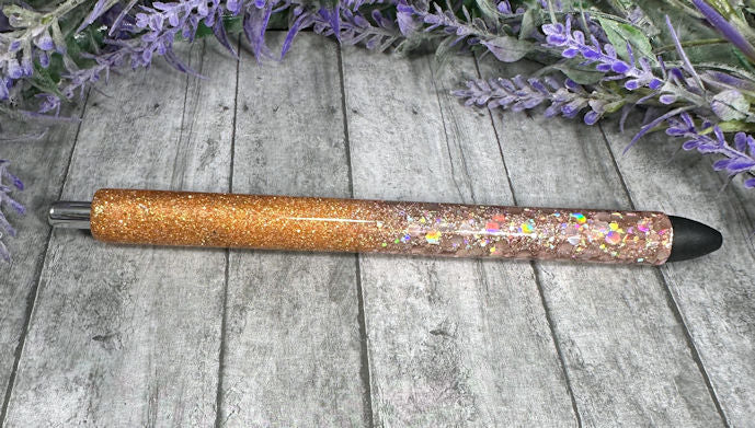 Handmade Ombre Pumpkin colors glitter pen with free refill