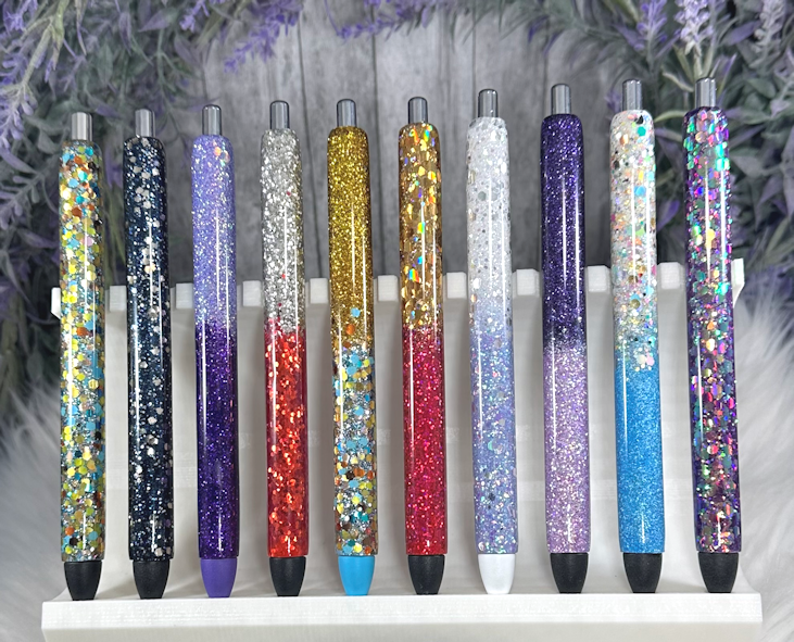 Handmade Gold and Turquoise mix glitter pen with free refill