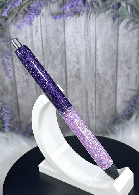 Handmade Lilac and Purple ombre glitter pen with free refill