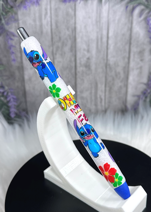 Handmade Stitch Ohana glitter pen with free refill