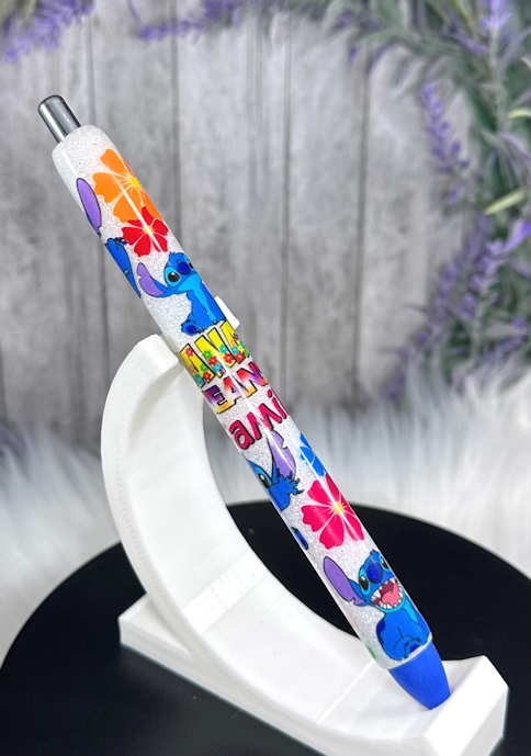 Handmade Stitch Ohana glitter pen with free refill