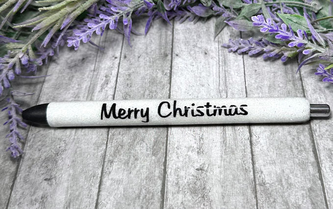 Handmade Beige Merry Christmas Snowflakes glitter pen with free refill