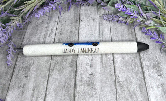 Handmade Hanukkah glitter pen with free refill