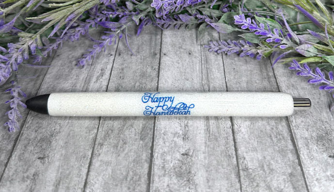 Handmade Happy Hanukkah Gnomes glitter pen with free refill